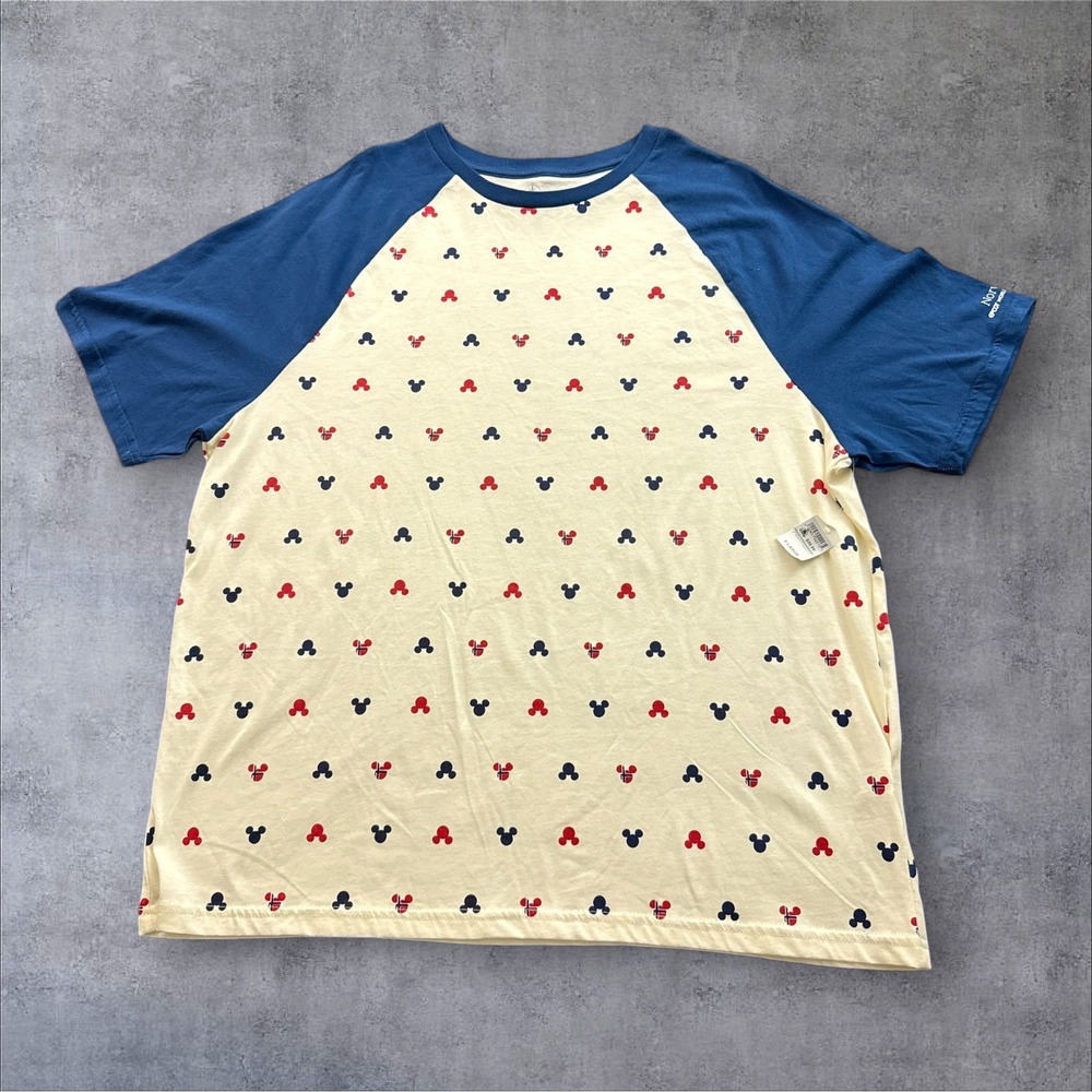 Disney Raglan T-Shirt Women's XL Epcot Norway Mickey Mouse Head Parks